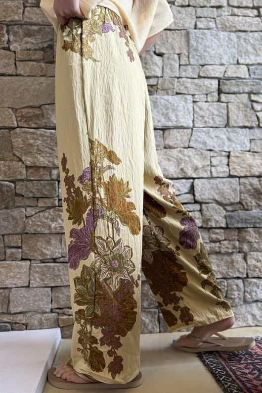 Lotus Oriental Wide Leg Pant Cedar